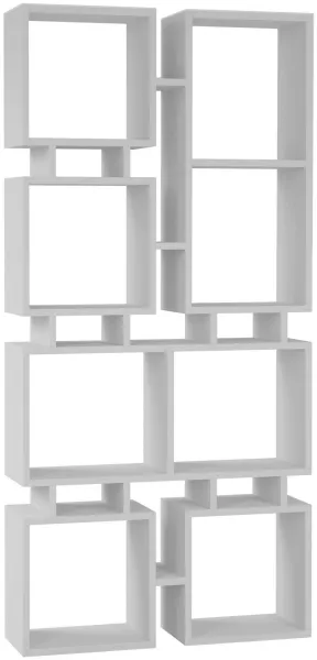 FUNZI LIVING Rail No.1 bogreol, m. 8 rum - hvid melamin